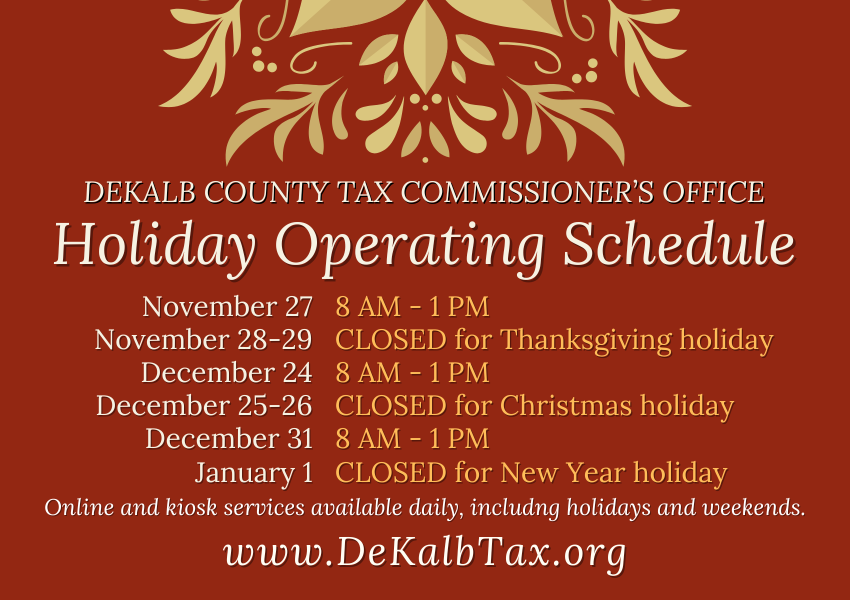 tax office holiday schedule